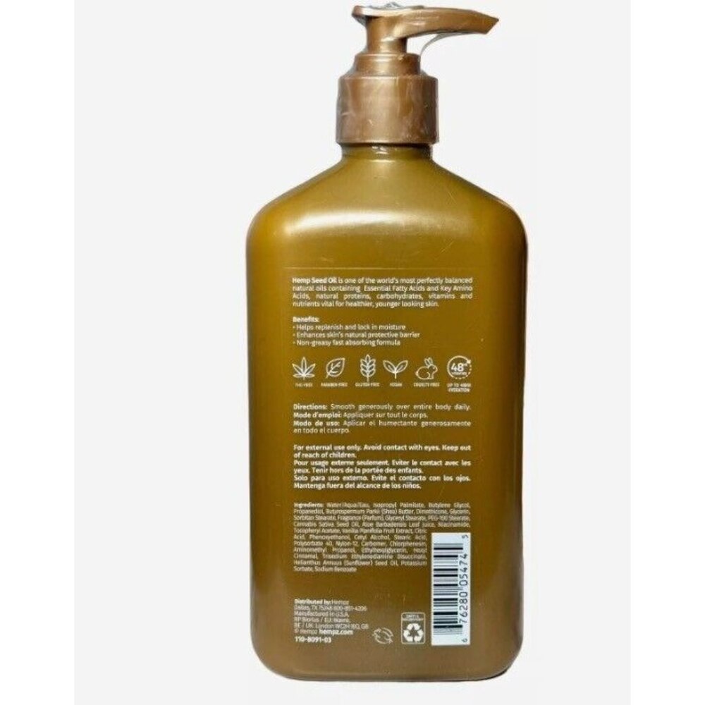 Hempz Vanilla Lux Herbal Body Moisturizer Lotion 17oz Niacinamide New - Picture 2 of 2